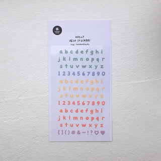 Handwriting #3: Bright Lowercase - Glitter Sticker Sheet