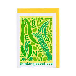 Bean Thinking About You - Greeting Card (Risograph)