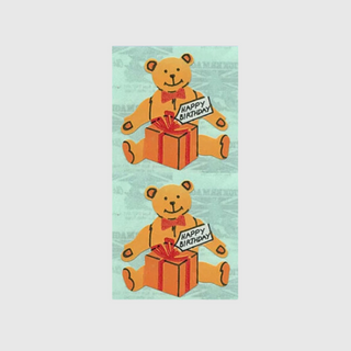 Happy Birthday Teddy Bear - Paper Stickers