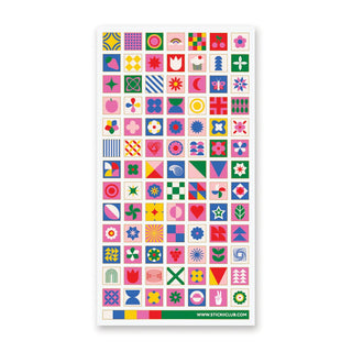 Retro Squares - Sticker Sheet