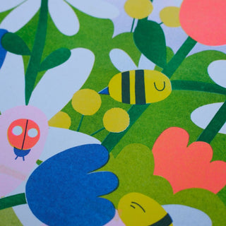 Buzzing Around - Risograph Print (A3)