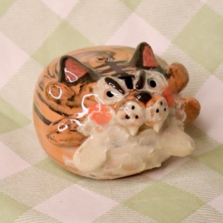 Tiger Head Bud Vase - Small Ceramic Vase