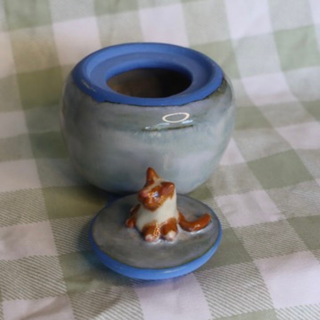 Blue Cat - Ceramic Jar