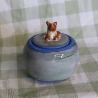 Blue Cat - Ceramic Jar