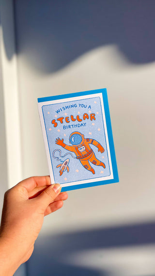 Stellar Birthday - Greeting Card (Risograph)