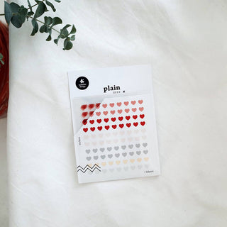 Plain.51: Mini Hearts - Transparent Sticker Sheet (3 Pack)
