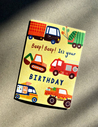 Vehicles Happy Birthday - Greeting Card