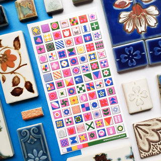 Retro Squares - Sticker Sheet