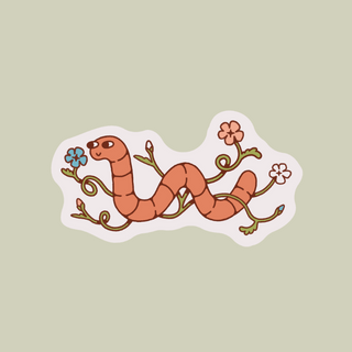 Trans Pride Worm - Vinyl Sticker