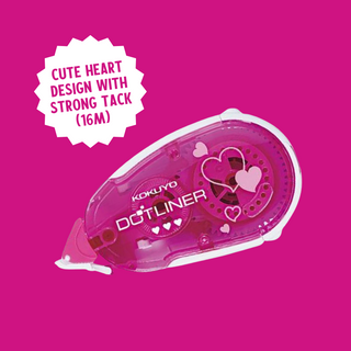 Dotliner Adhesive Glue Tape - Standard Size (Pink Hearts)