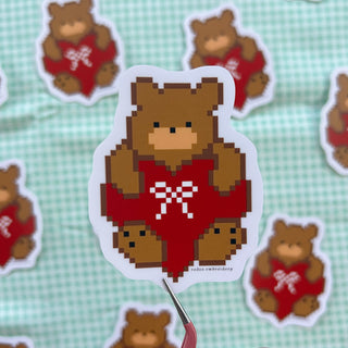 Teddy Heart - Vinyl Sticker