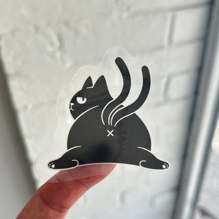 Cat Butt - Clear Vinyl Sticker