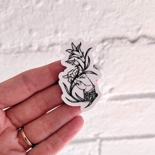 Flower Hand - Small Vinyl Sticker