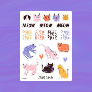 Kitty Cats Sticker Sheet-Stash World
