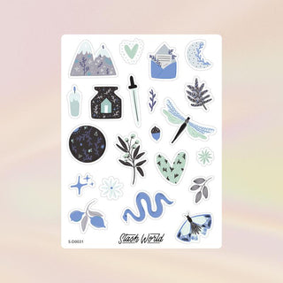Lovely Courage - Blue Sticker Sheet-Stash World