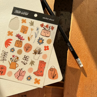 Peaceful Garden - Washi Paper Sticker Sheet