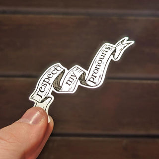 Respect My Pronouns - Matte Mirror Sticker-Stash World