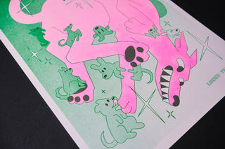 Pooch Pile - Risograph A3 Print