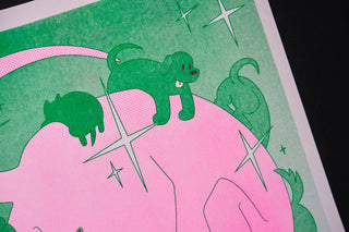 Pooch Pile - Risograph A3 Print