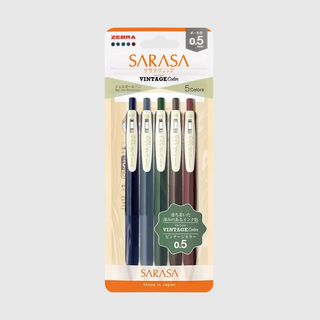Sarasa Clip Nano 5 Colour Pen Set - Vintage