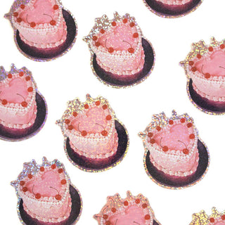 Pink Cake - Vinyl Sticker (Glitter)