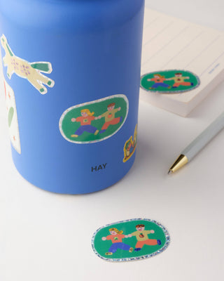 Girl and Boy - Tiny Vinyl Sticker (Glitter)