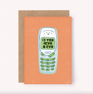 00's Phone Love You - Greeting Card