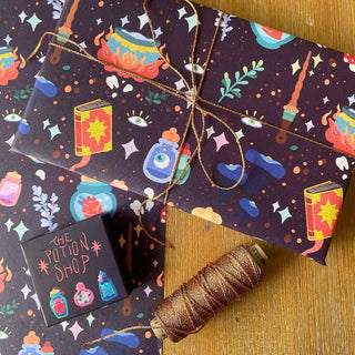 A Witches Cabin Single Wrapping Paper Sheet