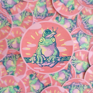 Froggy Friend Vinyl Sticker