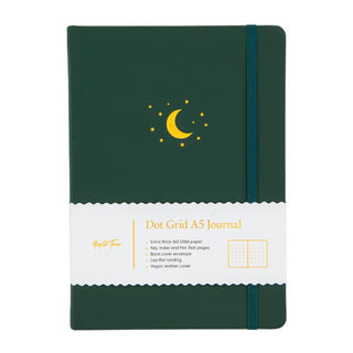 Moon Dot Grid A5 Journal - Forest Green