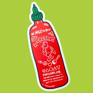 Wokeface Sriracha - Vinyl Sticker