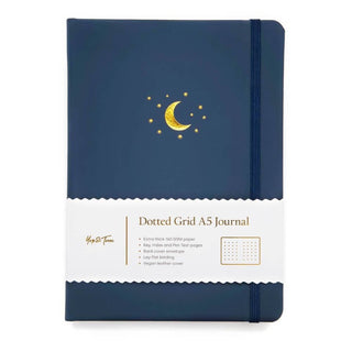 Moon Dotted Grid A5 Journal - Midnight Blue