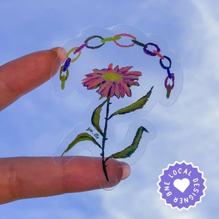 Flower and Chain - Clear Vinyl Sticker-Stash World