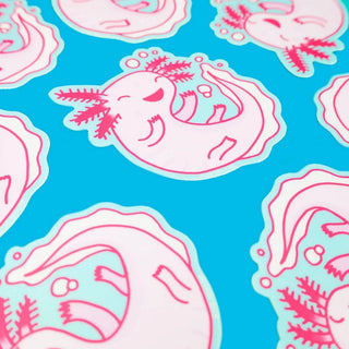 Happy Little Axolotl Vinyl Sticker-Stash World