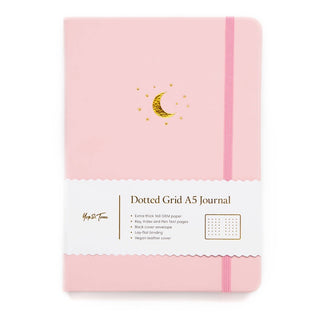 Moon Dotted Grid A5 Journal - Blush Pink