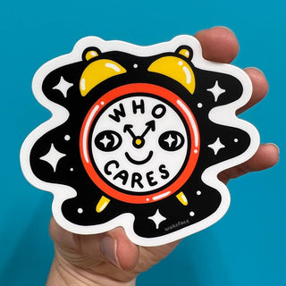 Who Cares Clock - Vinyl Sticker