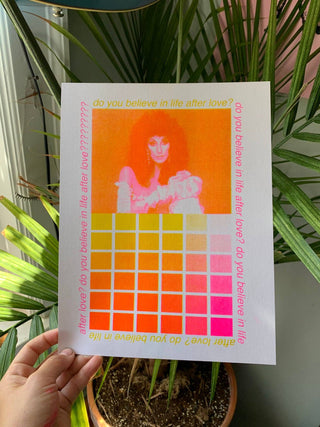 Cher Color Chart (yellow / orange) - Risograph Art Print (8.5x11")