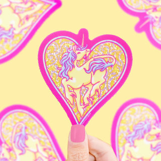 Unicorn Heart - Vinyl Sticker (Glitter)