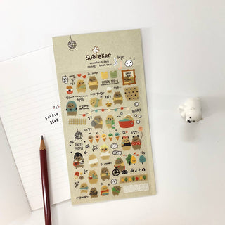 1037: Lovely Bear - Sticker Sheet-Sticker Sheets-Stash World