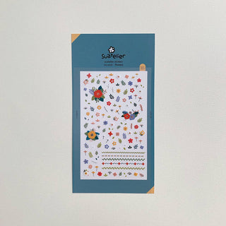 1070: Flowery - Sticker Sheet (Nail Stickers)-Sticker Sheets-Stash World
