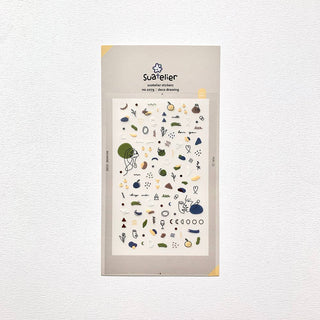 1079: Deco Drawing - Sticker Sheet (Nail Stickers)-Sticker Sheets-Stash World