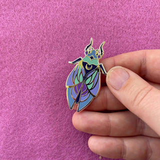 Stained Glass Cicada (Warm Tone) - Enamel Pin