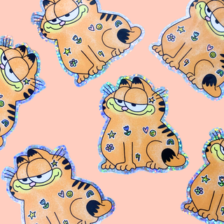 Gartfield With Stickers - Vinyl Sticker