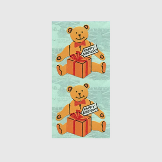 Happy Birthday Teddy Bear - Paper Stickers