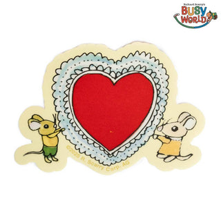 3P4 x Richard Scarry® Valentine - Mice Heart Sticker-Stash World