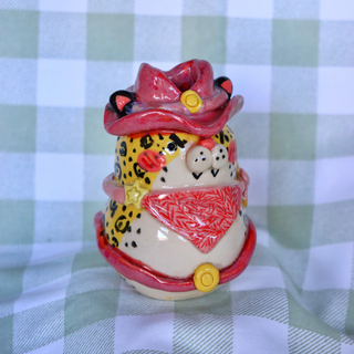 Pink Leopard Cowboy - Small Vase