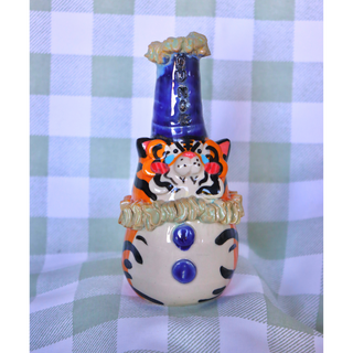 Dark Blue Dunce Leopard - Small Vase