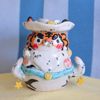 Tiger Cowboy - Medium Ceramic Vase