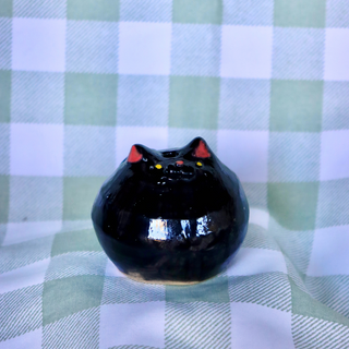 Black Cat - Small Ceramic Bud Vase