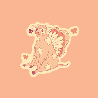 Cute Fairy Cow - Vinyl Sticker